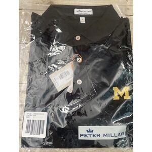 Peter Millar Summer Comfort  University Michigan Polo Shirt Men Large New